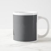 Classical Grey Simple Monogram Naam toevoegen Init Extra Grote Beker (Rechts)