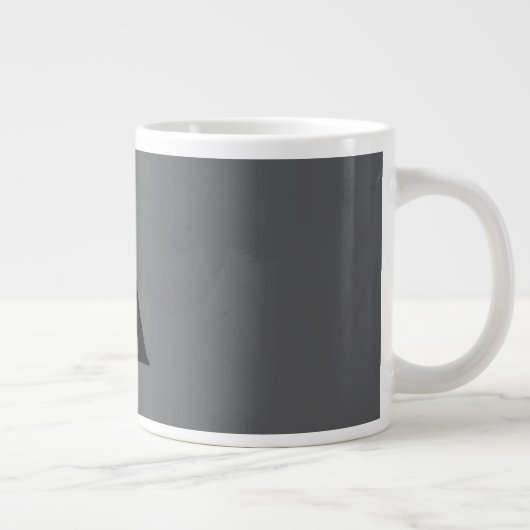 Classical Grey Simple Monogram Naam toevoegen Init Extra Grote Beker (Rechts)