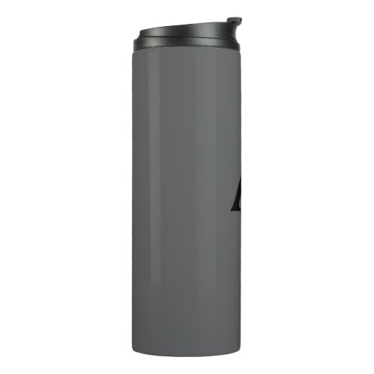 Classical Grey Simple Monogram Naam toevoegen Init Thermosbeker (Gedraaid links)