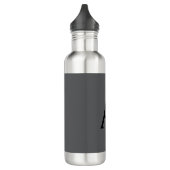 Classical Grey Simple Monogram Naam toevoegen Init Waterfles (Links)