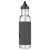 Classical Grey Simple Monogram Naam toevoegen Init Waterfles (Rechts)