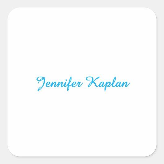 Classical Handwriting Minimalist Professional Vierkante Sticker (Voorkant)