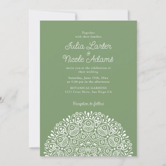 Classical Ornate Art Deco Style Mandala Wedding Kaart (Voorkant)