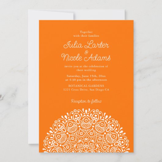 Classical Ornate Art Deco Style Mandala Wedding Kaart (Voorkant)