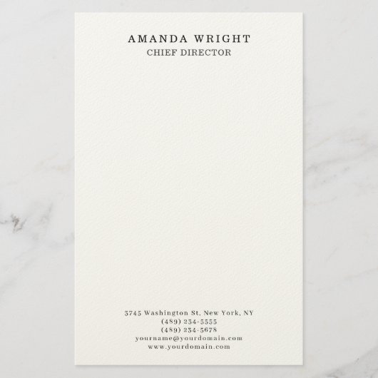 Classical Plain Attractive Stylish Business Briefpapier (Voorkant)