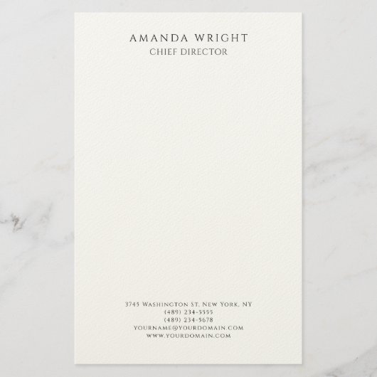 Classical Plain Attractive Stylish Business Briefpapier (Voorkant)