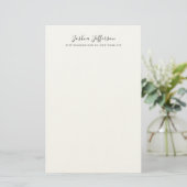 Classical Professional Creative Plain Black White Briefpapier (Staand voorkant)