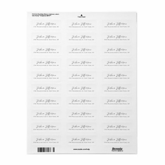 Classical Professional Creative Plain Black White Etiket (Full Sheet)