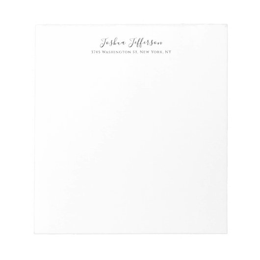 Classical Professional Creative Plain Black White Notitieblok (Voorkant)