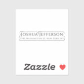 Classical Professional Creative Plain Black White Sticker (Vel)