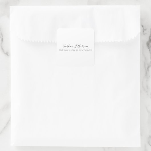Classical Professional Creative Plain Black White Vierkante Sticker (Tas)