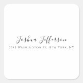 Classical Professional Creative Plain Black White Vierkante Sticker (Voorkant)