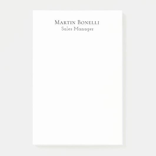 Classical Professional Own Name Information Simple Post-it® Notes (Voorkant)