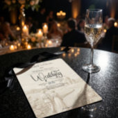 Classical Romantic Church Scene Wedding Kaart