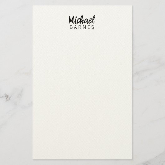 Classical White Minimalist Plain Elegant Briefpapier (Voorkant)