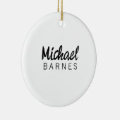 Classical White Minimalist Plain Elegant Keramisch Ornament (Rechts)