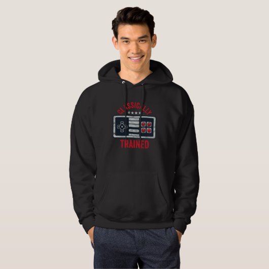 Classically Trained Gamer  Retro Gaming Controller Hoodie (Voorkant volledig)