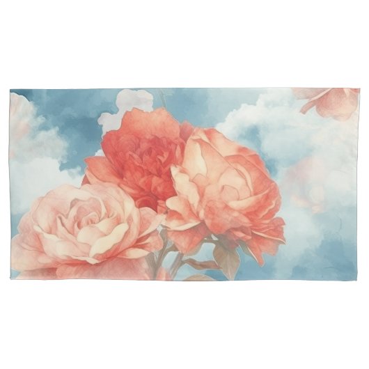 Classics - Angelic Pink en Red Roses in zachte cap Kussensloop (Voorkant)