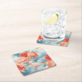 Classics - Angelic Pink en Red Roses in zachte cap Vierkante Kartonnen Onderzetter (Insitu)