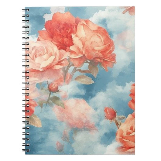 Classics - Angelic Pink & Red Roses in zachte wolk Notitieboek (Voorkant)