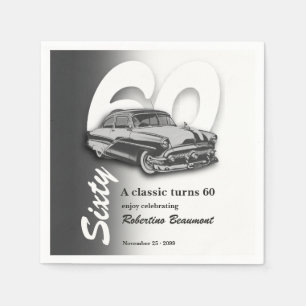 Classieke grijze auto wordt 60 jaar servet