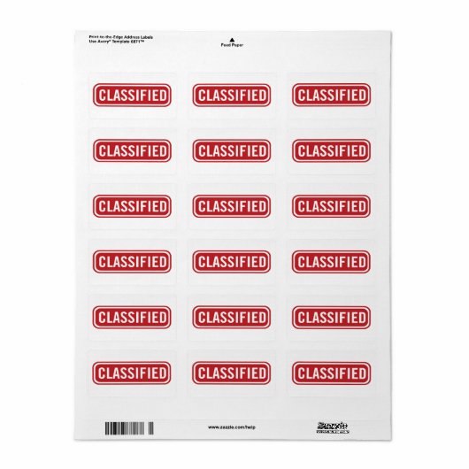Classificatielabel Etiket (Full Sheet)