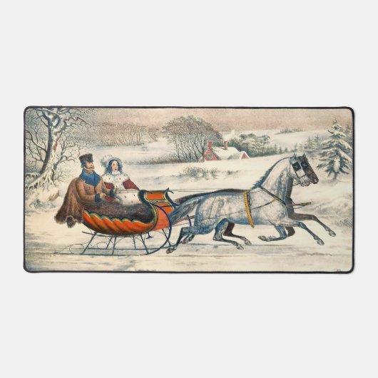 Classique 1853 Promenade en traîneau Currier Ives  (Recto)