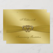Classique 50e anniversaire de mariage Invitation 5 (Devant / Derrière)