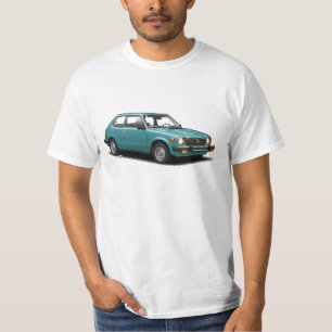 Classique bleu 1979 d'Aqua civique sur le T-shirt
