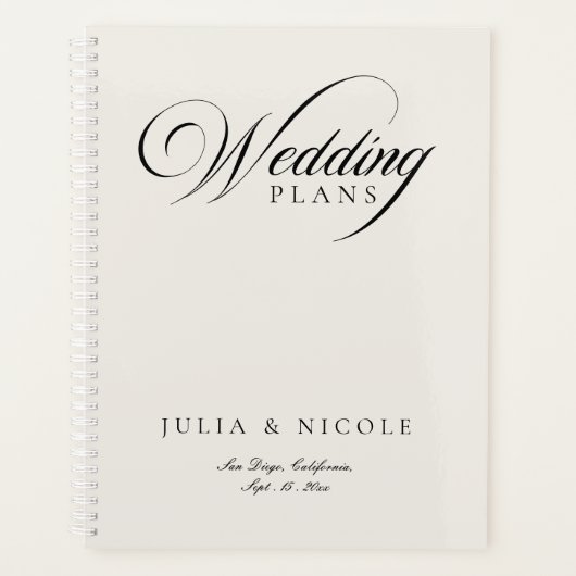 Classique Cahier de Planner Calligraphié Noir Ivoi (Devant)