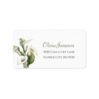 Classique Calla Lily Étiquette de adresse