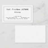 Classique, Carte de visite traditionnel (Devant / Derrière)