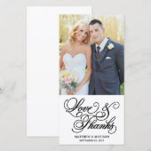 Classique | Carte photo mariage Merci (Devant / Derrière)