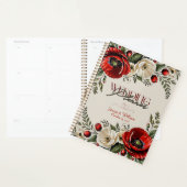 Classique Chic Burguandy Poppy Floral Ivory Mariag (Devant avec enveloppe)