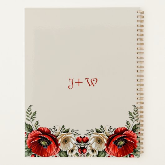 Classique Chic Burguandy Poppy Floral Ivory Mariag (Dos)