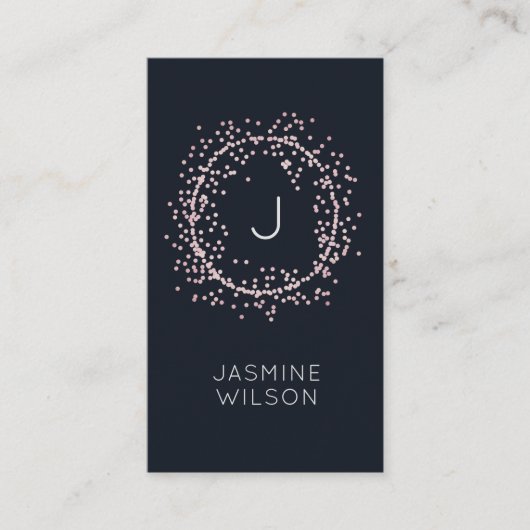 Classique Confetti | Carte de visite minimal (Devant)