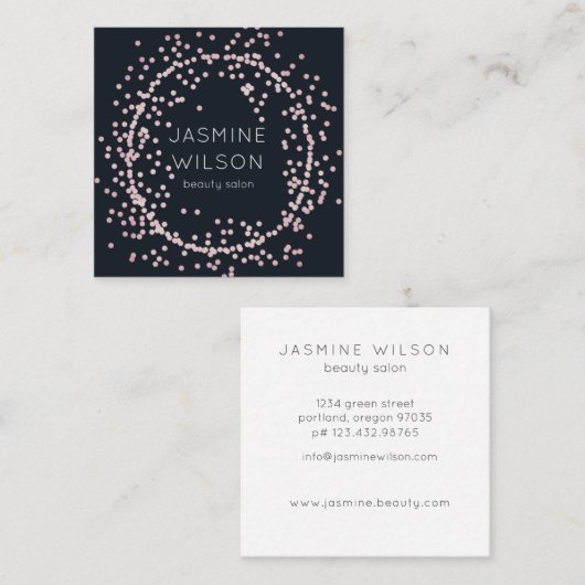 Classique Confetti | Carte de visite minimaliste (Devant / Derrière)