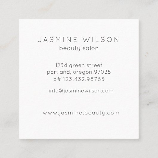 Classique Confetti | Carte de visite minimaliste (Dos)