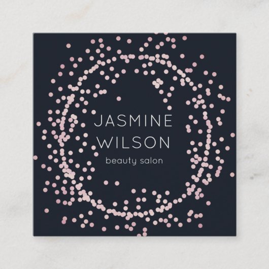 Classique Confetti | Carte de visite minimaliste (Devant)