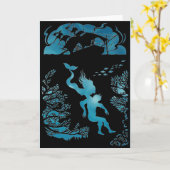 Classique conte de fées de la sirène. Carte vierge (Fleur jaune)