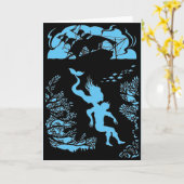 Classique conte de fées de la sirène. Carte vierge (Fleur jaune)