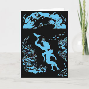 Classique conte de fées de la sirène. Carte vierge