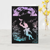 Classique conte de fées de la sirène. Carte vierge (Fleur jaune)