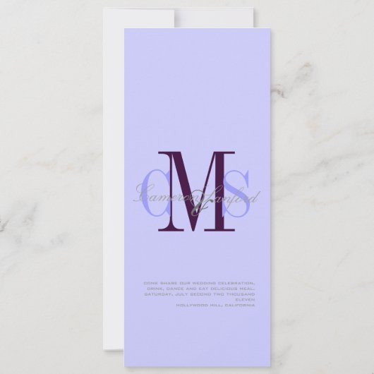 Classique + Contemporain Monogramme Invitations de (Dos)