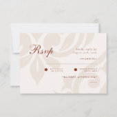 Classique Damask ivoire Sienne Mariage photo RSVP (Devant)