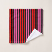 Classique design à rayures verticales rouges et ro (Gant de toilette)