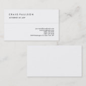 Classique Elegant Blanc Professionnel Carte de vis (Devant / Derrière)