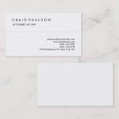 Classique Elegant Blanc Professionnel Carte de vis (Devant / Derrière)