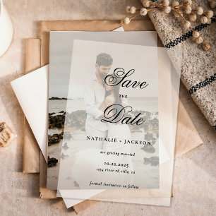 Classique Élégant Faire-Part de Mariage Photo
