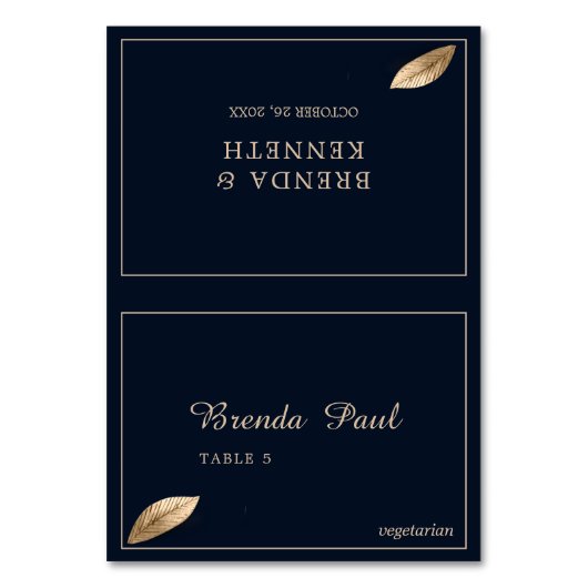 Classique & Élégant I Bleu foncé I Cartes de menu (Par défaut)